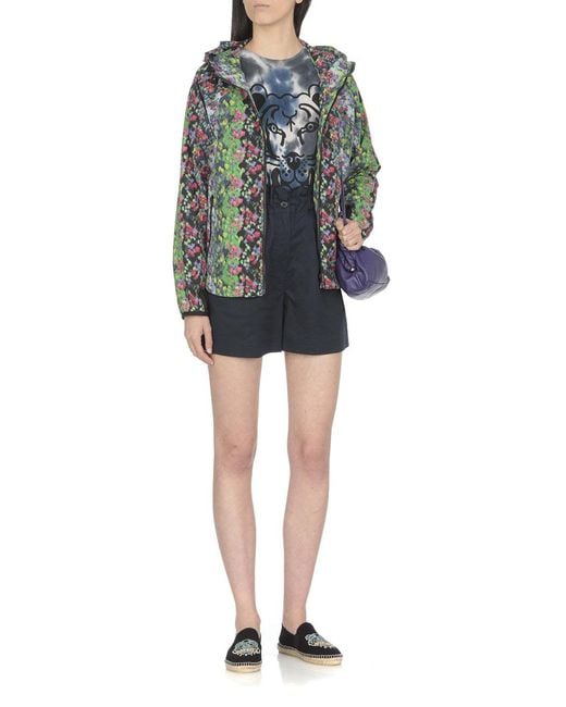 KENZO Blue High-Waisted Elastic Waist Shorts