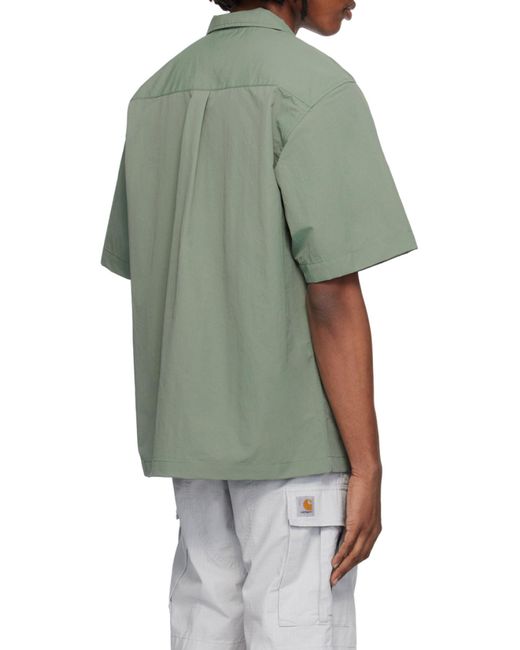 Carhartt Green Evers Camp-Collar Ripstop Short-Sleeved Shirt for men