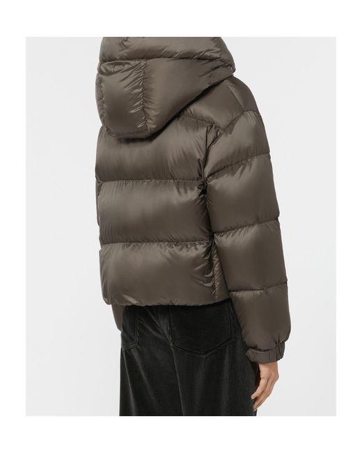 Max Mara Gray Hooded Quilted Jacket