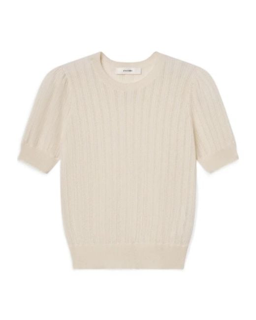FRAME White Short Sleeve Crewneck Jumper