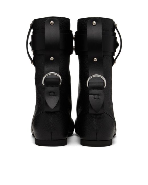 J.W. Anderson Black Padlock Zipper Boots