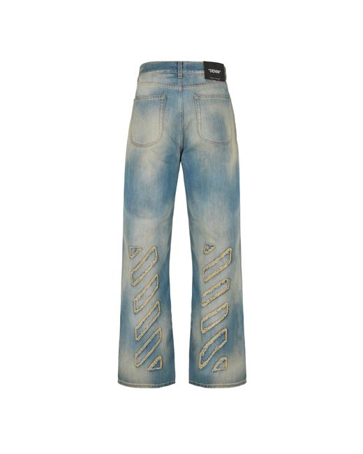 Off-White c/o Virgil Abloh Blue Solid-Color Casual Pants for men