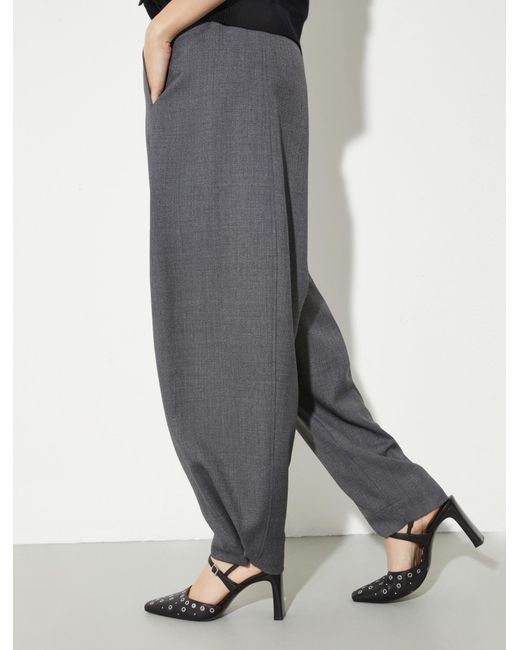MAX&Co. Gray Barrel-Leg Grisaille Trousers