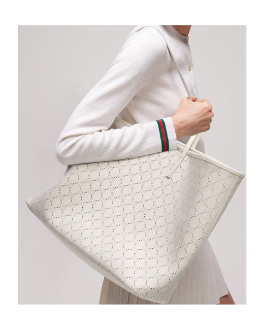 Gucci White Tribeca Large Tote Bag