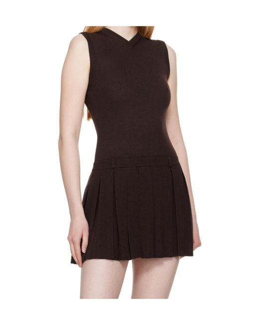 Sandy Liang Brown Millie Mini Dress