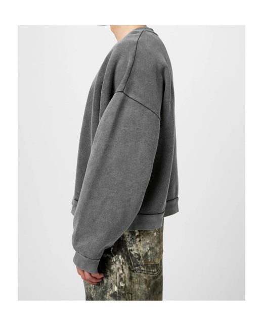 Acne Gray Logo Detail Sweatshirt for men
