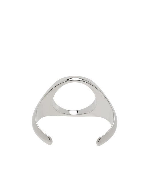 MM6 by Maison Margiela White Polish Finished Cut-Out Cuff Bracelet for men