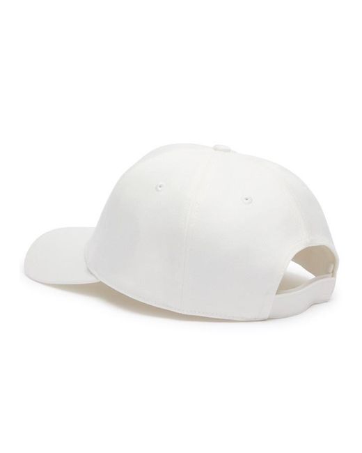Moncler White Logo Cotton Cap for men
