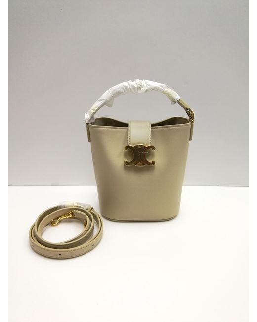 Celine Mini Louise Shoulder Bag in Natural | Lyst