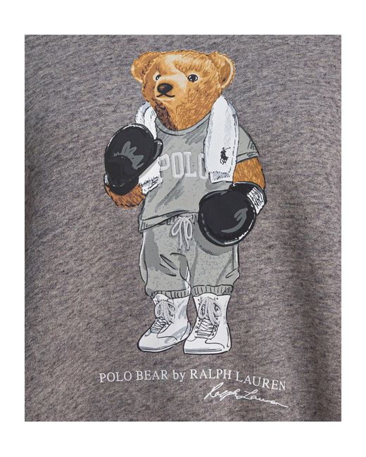 Polo Ralph Lauren Gray Polo Bear Drawstring Hoodie