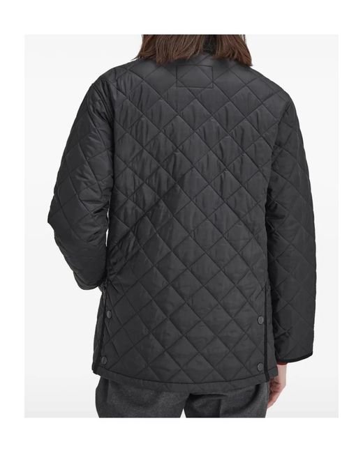 Barbour Blue Corduroycollar Diamondquilted Overshirt Jacket for men