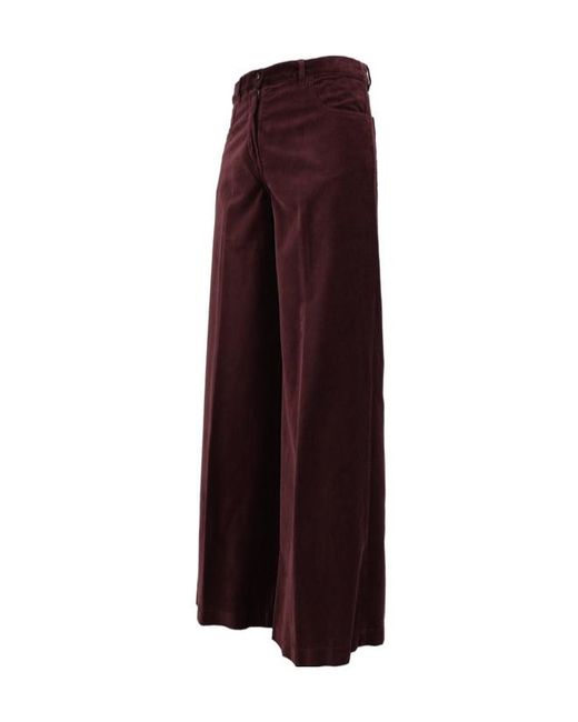 Aspesi Purple Wide-Leg Trousers