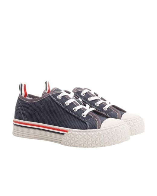 Thom Browne Blue Round-Toe Lace-Up Sneakers