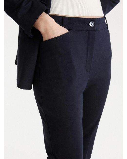 Marella Blue Casual Trousers With Belt Loops