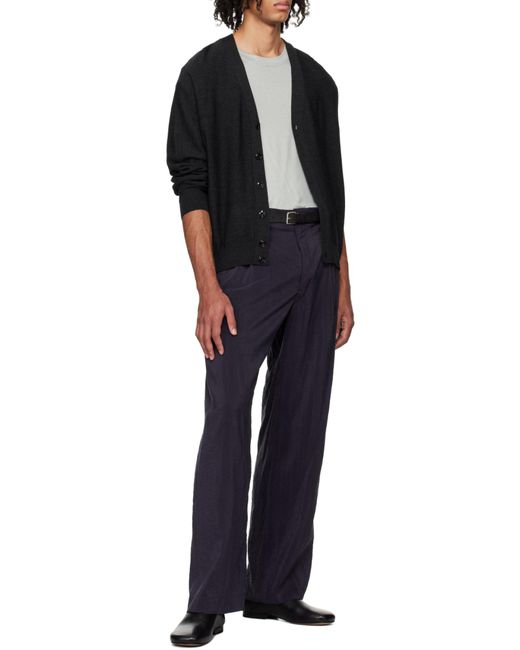 Lemaire Black V-Neck Long Sleeved Cardigan