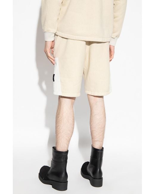 Stone Island Natural Compass-Badge Terry-Fleece Bermuda Shorts for men