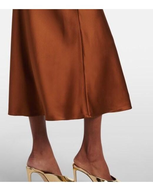 Rebecca Vallance Brown Phoenix Draped Silk Satin Cocktail Dress