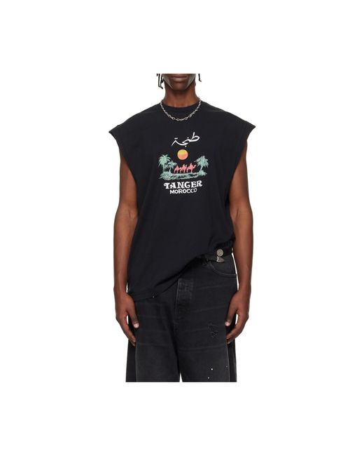 Vetements Black Graphic Printed Sleeveless T-Shirt for men