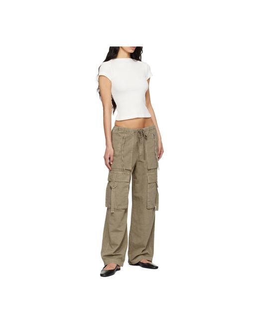 Citizens of Humanity Natural Andira Cotton And Linen Wide-Leg Cargo Pants