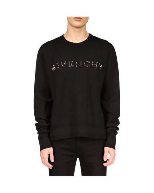 Givenchy Black Stud Logo Detailed Sweatshirt for men