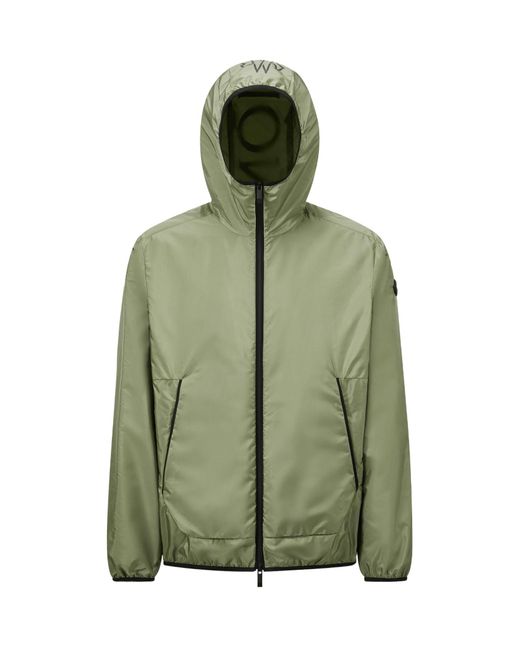 Moncler Green Granier Logo Patch Zip-Up Jacket for men