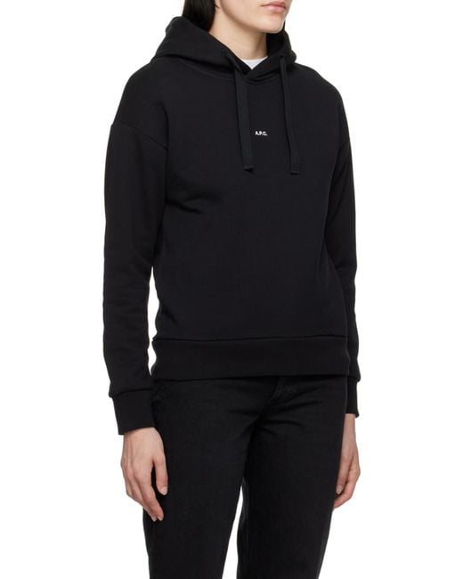 A.P.C. Black Logo Detailed Drawstring Hoodie