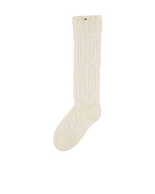 Valentino White Mohair Blend Socks