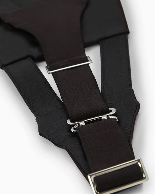 Giorgio Armani White Hook Buckle Satin Belly Belt for men