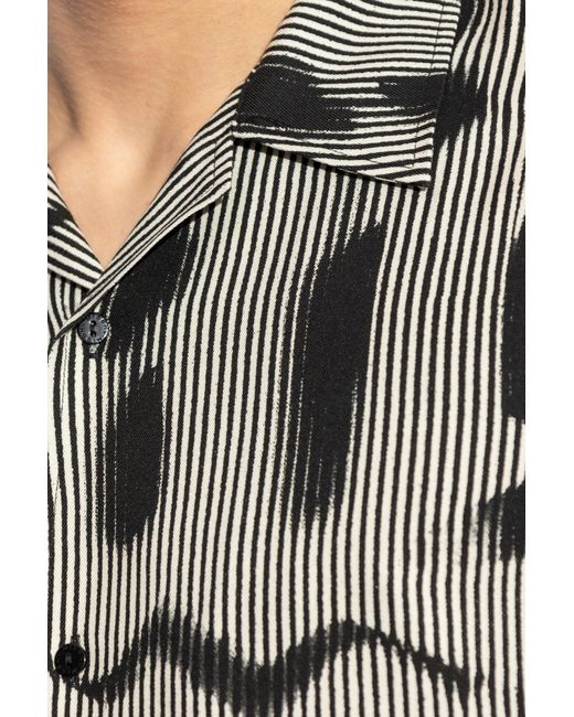 M I S B H V Gray Short-Sleeved Patterned Shirt for men