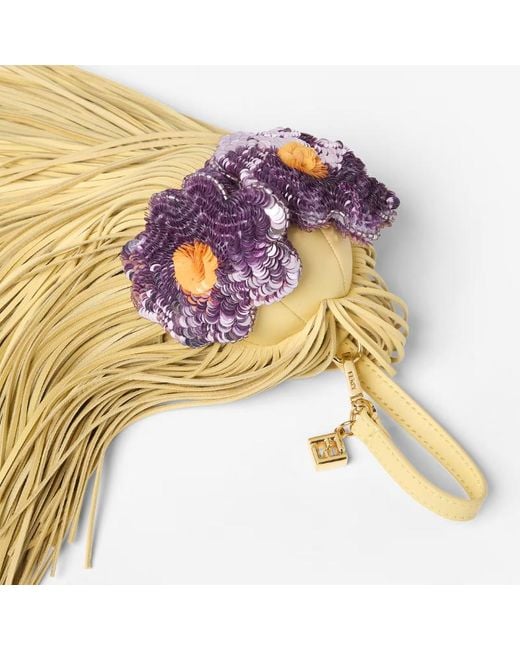 Fendi Metallic Fringed Bag Bugs Charm