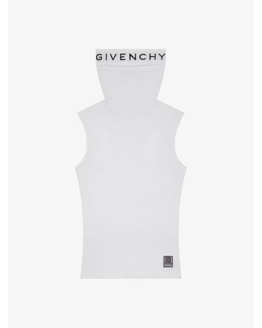 Givenchy White Sleeveless Balaclava Top for men