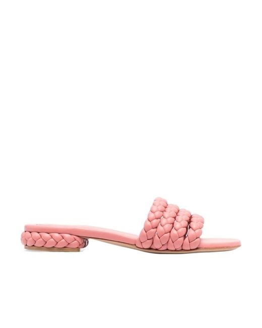 Gianvito Rossi Pink Knitted Slippers