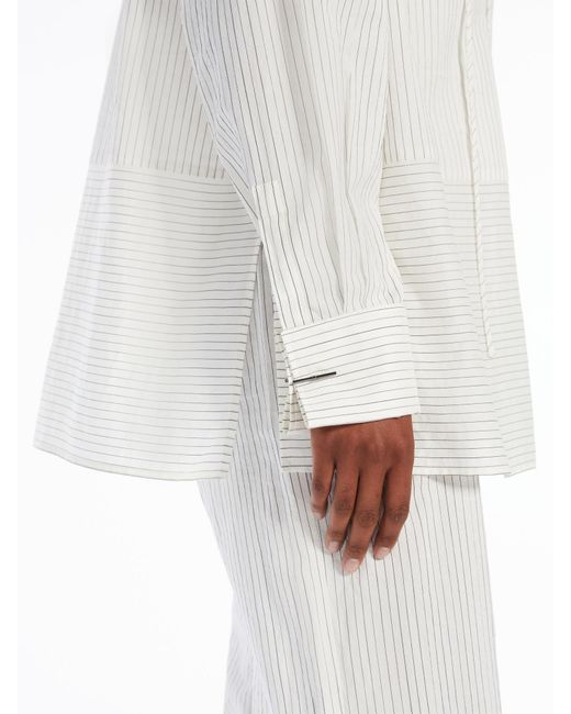 Max Mara White Striped Long-Sleeved Shirt
