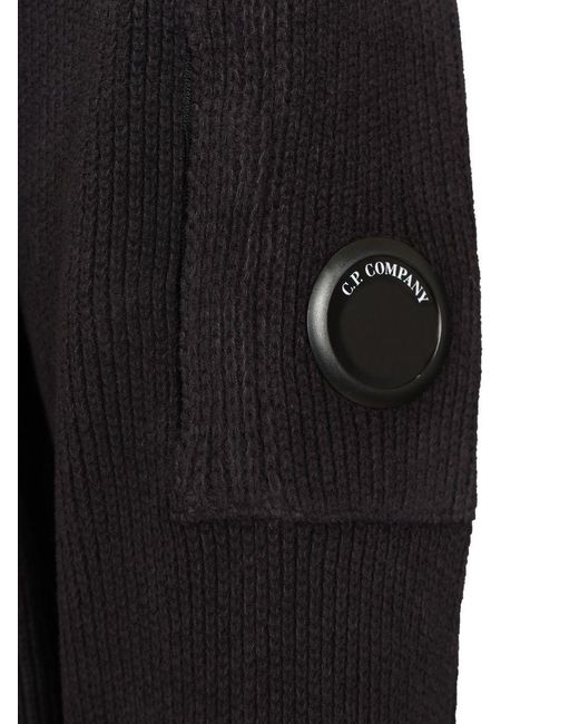 C P Company Black Lens Pocket Knitted Sweater for men