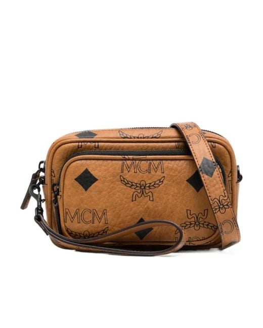 MCM Brown Aren Wristlet Mini Crossbody Bag