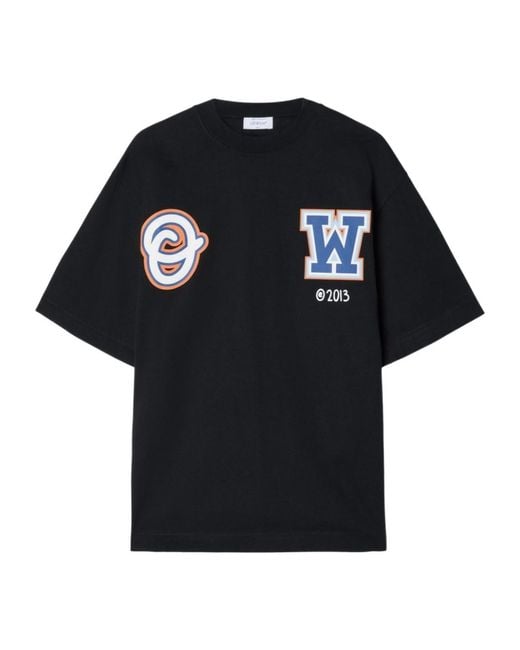Off-White c/o Virgil Abloh Black Wiz Skate Graphic Printed Crewneck T-Shirt for men