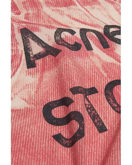 Acne Pink Thin Printed Scarf