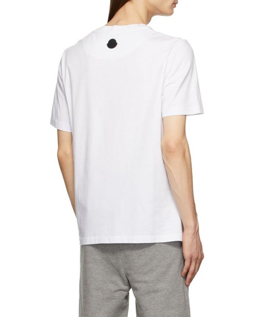 Moncler White Logo Print T-Shirt for men