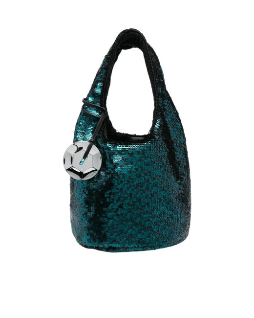 J.W. Anderson Black Mini Sequinned Tote Bag