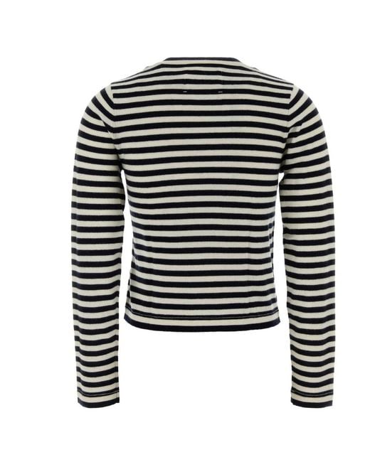 Extreme Cashmere Black Striped Knit Top