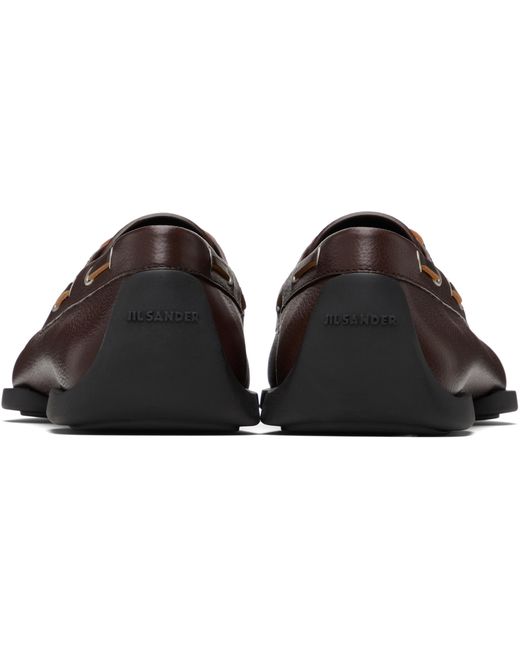 Jil Sander Brown Ruched Detailed Loafers for men