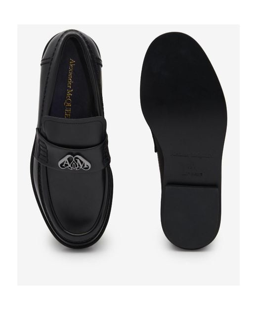 McQueen Black Seal Slip-On Loafers