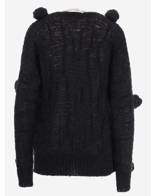Blumarine Black 3D Rose Jumper