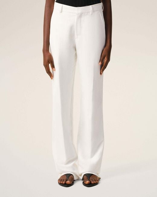 AMI White Concealed-Fastening Tailored Trousers