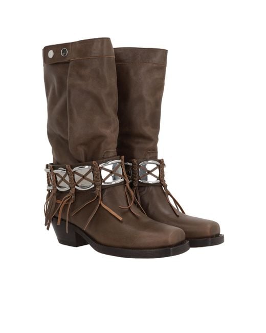 Isabel Marant Brown Ademe Fringed Ankle Boots