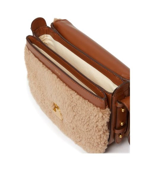 Soeur Brown Flap Shoulder Bag