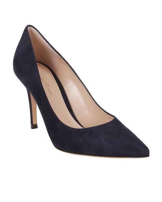 Gianvito Rossi Blue Hit Pointed High-Heeled Shoes