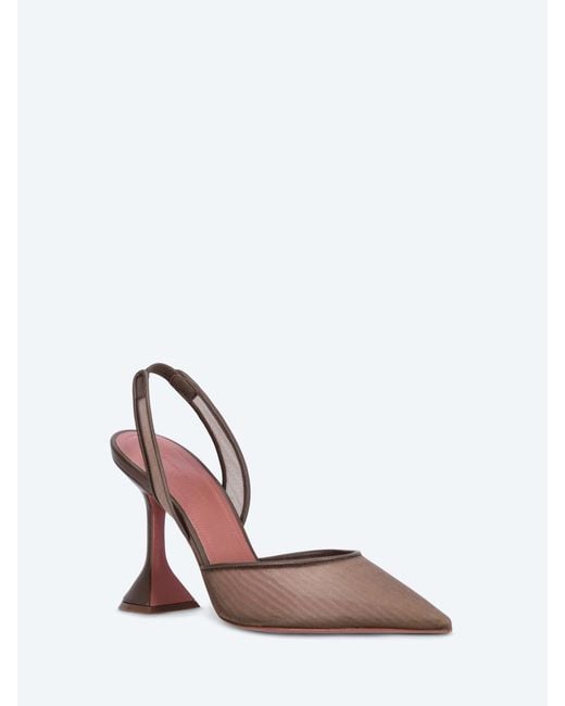 AMINA MUADDI Brown Holli 95 Mesh High-Heeled Sandals