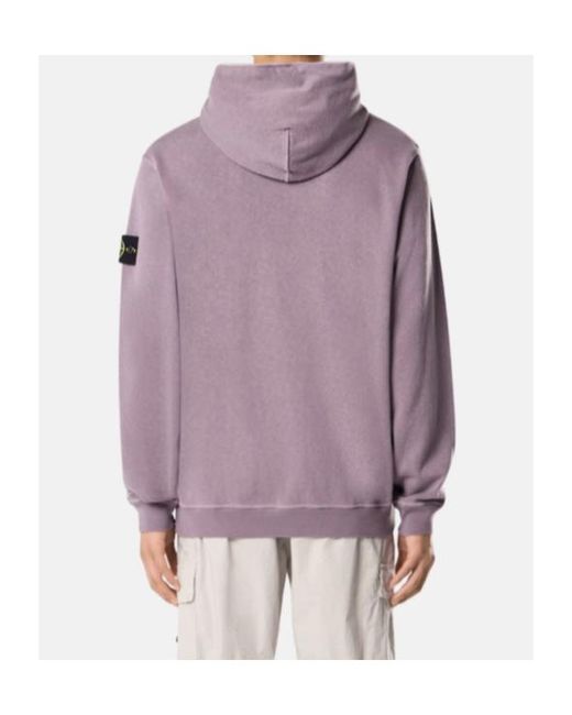 Stone Island Purple Logo-Patch Hoodie for men