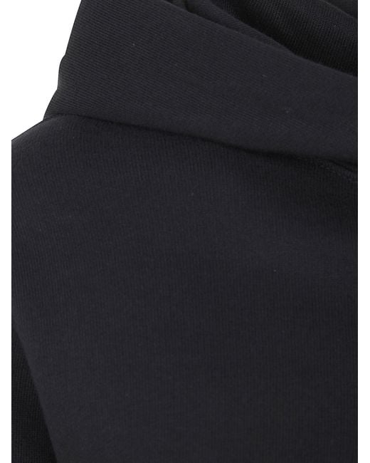 Thom Krom Black Cropped Cotton Hoodie